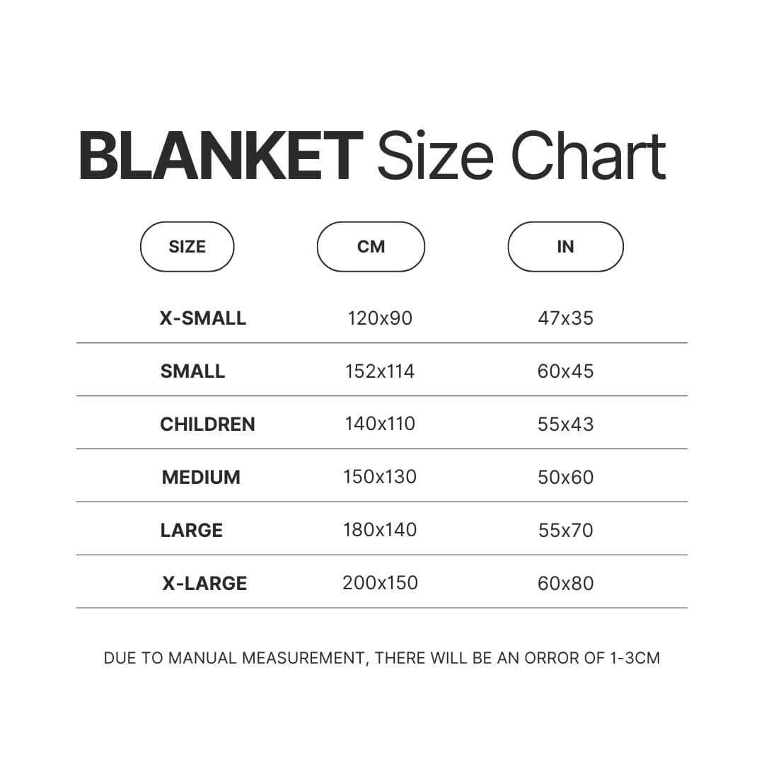 Blanket Size Chart - Madoka Magica Store