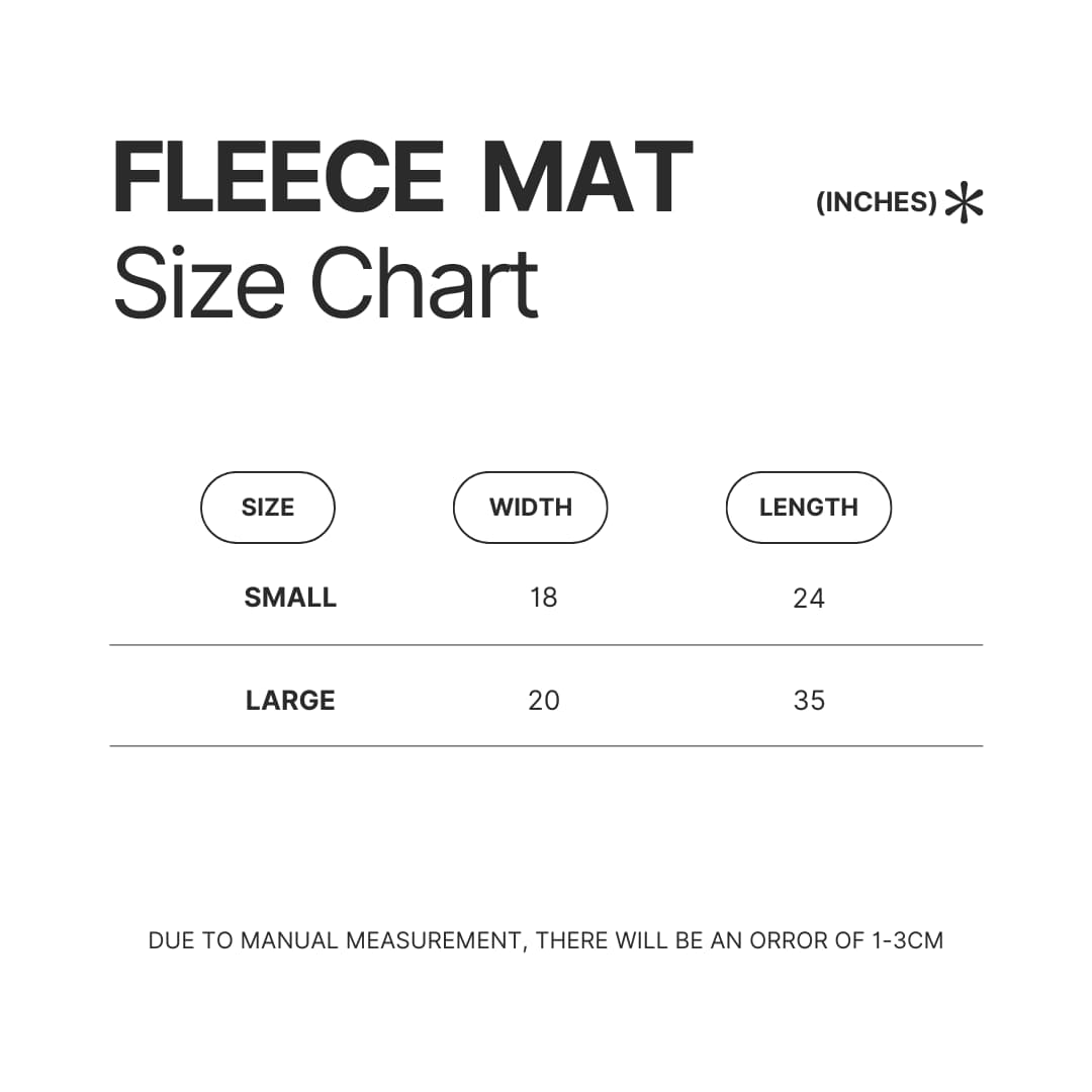 Fleece Mat Size Chart - Madoka Magica Store