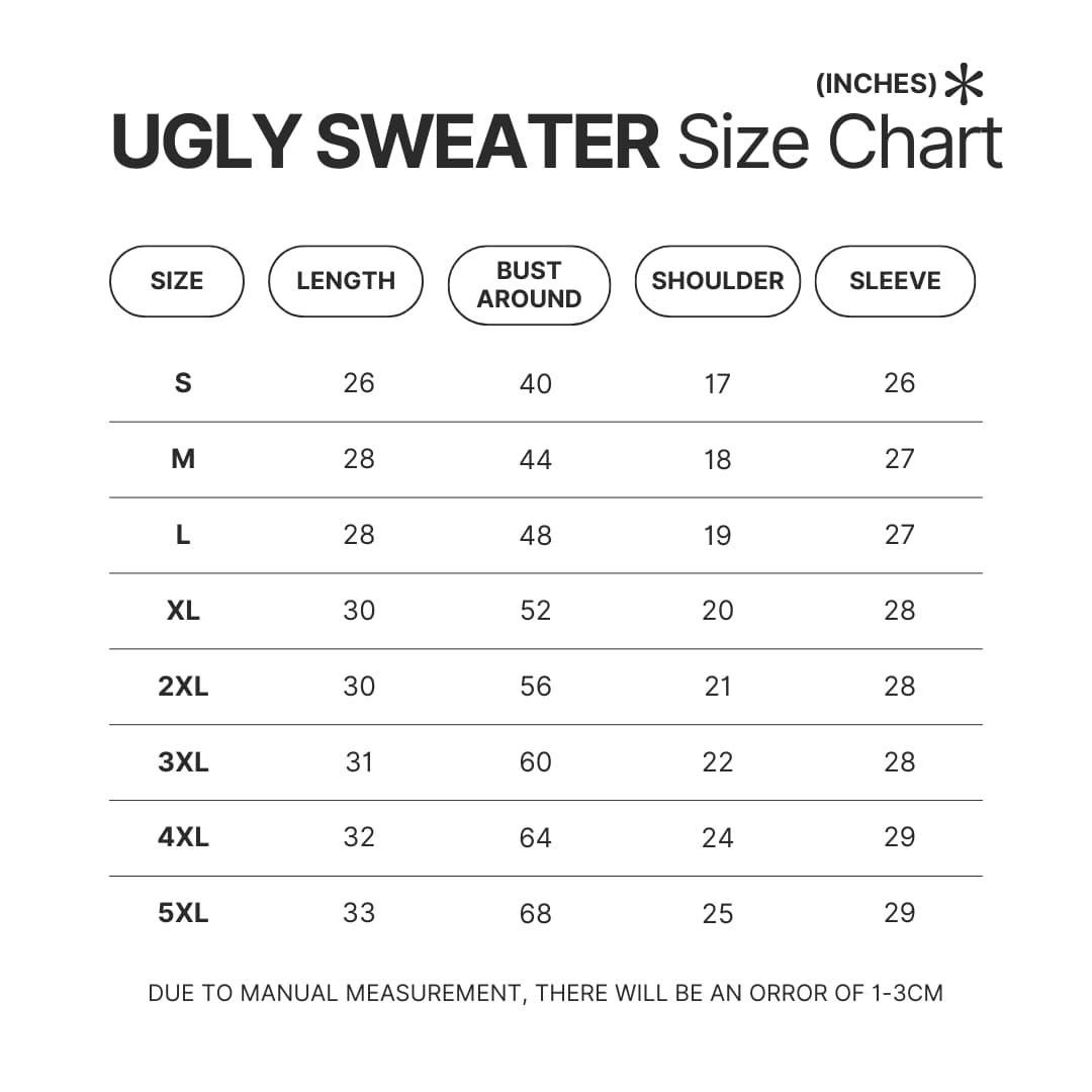 Ugly Sweater Size Chart - Madoka Magica Store